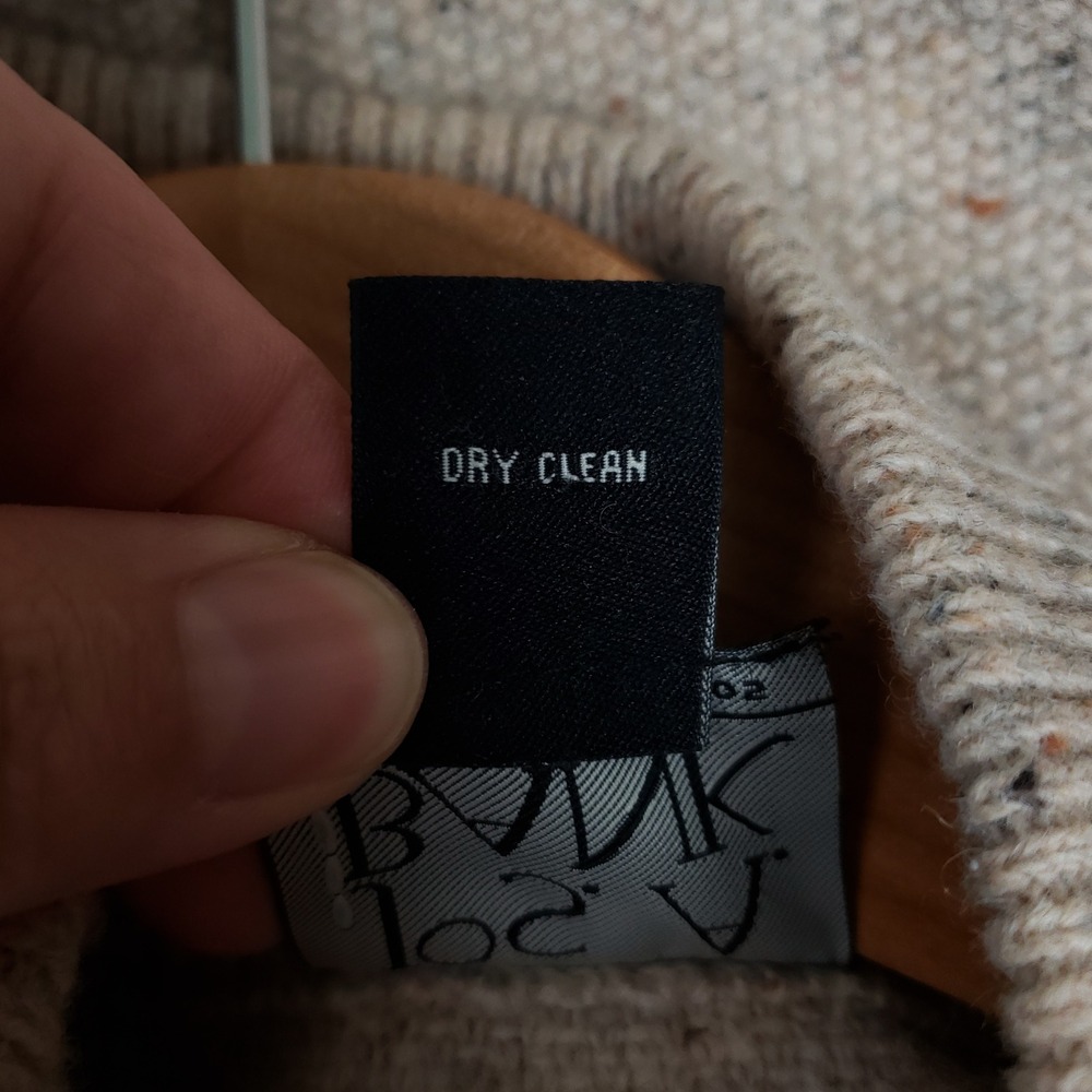 Jos. A. Bank M Lambswool Donegal Fleck Quarter Zip Sweater Beige Mock Fisherman - Picture 8 of 11